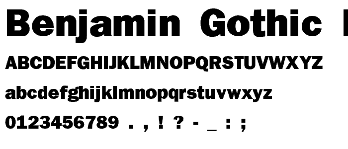Benjamin Gothic Heavy font